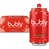 bubly Sparkling Water, Strawberry, 12 Fl Oz Cans (8 Pack) | Zero Sugar, Zero Calories, Seltzer Water