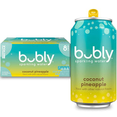 bubly Sparkling Water, Coconut Pineapple, 12 Fl Oz Cans (8 Pack)