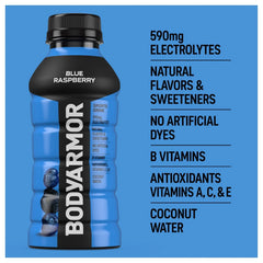 BODYARMOR Sports Drink, Blue Raspberry, Electrolyte Drink Hydration, 12 Fl Oz Bottles (8 Pack), Flavored Coconut Water with B Vitamins & Antioxidants