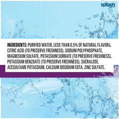 Splash Refresher Acai Grape Flavored Water, 16.9 Fl Oz, Plastic Bottle Pack of 12