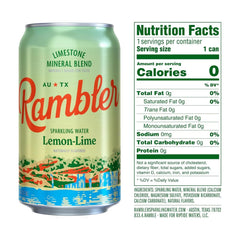 AUTX RAMBLER Variety Pack Sparkling Water, 12 Ounce (3 x 8 Pack) | Texas Limestone Mineral Blend, Assorted Flavors, Calcium, Magnesium & Potassium, Crisp Carbonation, Nothing Artificial