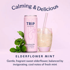 TRIP Calm Drink, Non-Alcoholic Adaptogen Mocktail, Elderflower Mint, 12pk