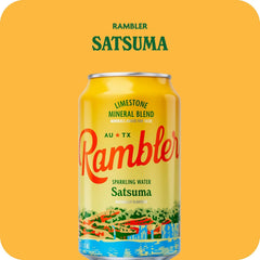 AUTX RAMBLER Satsuma Sparkling Water, 12 Ounce (Pack of 12) | Texas Limestone Mineral Blend, Calcium, Magnesium & Potassium, Crisp Carbonation, Nothing Artificial, No Sugar or Sodium