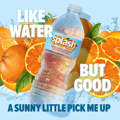 SPLASH REFRESHER Flavored Water Bottles, Mandarin Orange - 6 Pack | Refreshing Flavored Bottled Water with Electrolytes - Zero Sugar & Zero Calories - 16.9 Fl Oz