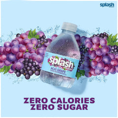 SPLASH REFRESHER Flavored Water Bottles, Acai Grape Flavor - 24 Pack | Refreshing Flavored Bottled Water with Electrolytes - Zero Sugar & Zero Calories - 8 Fl Oz