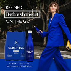 Saratoga Spring Water Bottles, 18 Pack – Still Bottled Water – Recycled PET Plastic Bottles – 16 Fl Oz