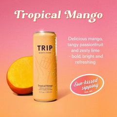 TRIP Calm Drink, Non-Alcoholic Adaptogen Mocktail, Tropical Mango 12 pack