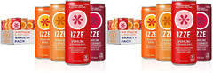 IZZE Sparkling Water Juice Beverage Blend, Dawn Variety Pack, Mango, Clementine, Strawberry, Pomegranate, No Sugar Added, 8.4 FL OZ, (Pack of 48)