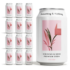 Something & Nothing Hibiscus & Rose, Flavored Sparkling Water, 12 Oz, 12-Pack
