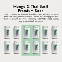 Something & Nothing Mango & Thai Basil, Flavored Sparkling Water, 12 Oz (Pack of 12)