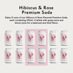 Something & Nothing Hibiscus & Rose, Flavored Sparkling Water, 12 Oz, 12-Pack