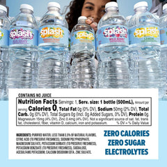 SPLASH REFRESHER Flavored Water Bottles, Acai Grape Flavor - 6-Pack, 16.9 Fl Oz - Refreshing Flavored Bottled Water with Electrolytes - Zero Sugar & Zero Calories