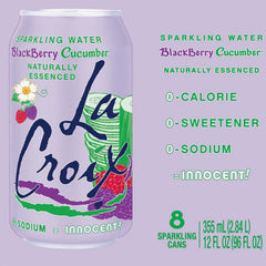 La Croix Sparkling Water, Blackberry Cucumber, 8-Pack Zero Sugar, Zero Calories, Zero Sodium