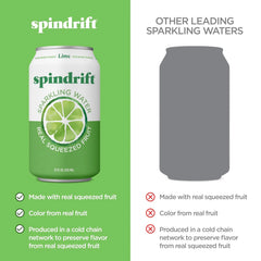 Spindrift Sparkling Water, Nojito Flavored, Made with Real Squeezed Fruit, 12 Fl Oz Cans, Pack of 24 (Only 4 Calories per Can)