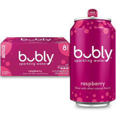 bubly Sparkling Water, Raspberry, 12 Fl Oz Cans (8 Pack) | Zero Sugar, Zero Calories, Seltzer Water