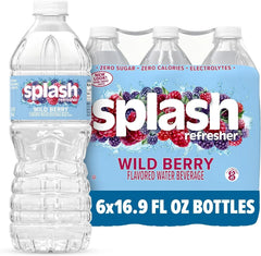 Splash Blast Water, Wild Berry, 16.9 Fl Oz | 30 Pack | Plastic Bottle