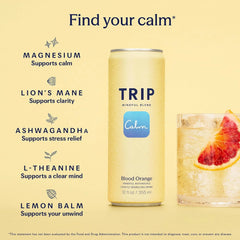 TRIP Calm Drink, Non-Alcoholic Adaptogen Mocktail Seltzer Blood Orange 12pk