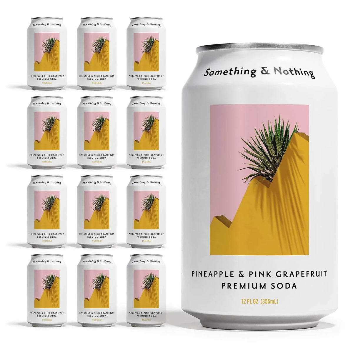 Something & Nothing Pineapple & Pink Grapefruit, Flavored Sparkling Water, 12 Oz (Pack of 12)
