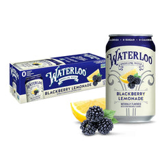 Waterloo Sparkling Water, Blackberry Lemonade, 12 Fl Oz Cans (Pack of 12)