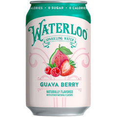 Waterloo Sparkling Water, Guava Berry, 12 Fl Oz Cans (Pack of 12 | Naturally Flavored, Zero Calories and Zero Sugar or Sweeteners