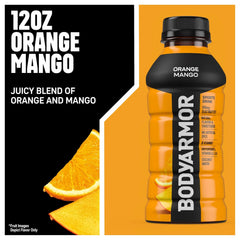 BODYARMOR Sports Drink, Orange Mango, Electrolyte Drink Hydration, 12 Fl Oz Bottles (8 Pack), Flavored Coconut Water with B Vitamins & Antioxidants