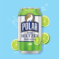 Polar Seltzer Water Lime, 12 fl oz cans, 18 pack
