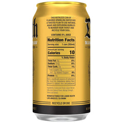 Liquid Death Soda-Flavored Sparkling Water - Mango Chainsaw (Mango Orange), Less Sugar*, Huge Flavor, No Caffeine, No Artificial Sweeteners, 12 Fl Oz (Pack of 12)