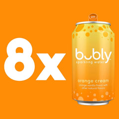 bubly Sparkling Water, Orange Creamsicle, 12 Fl Oz Cans (8 Pack)