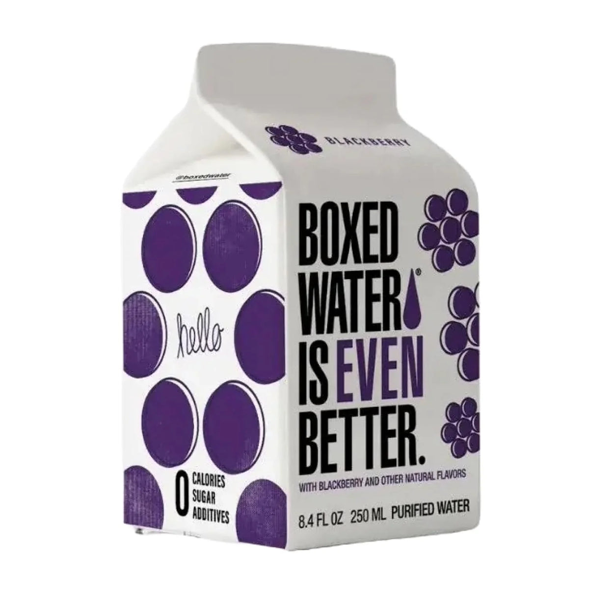 BOXED WATER IS BETTER 8.5 oz. (24 Pack) - Blackberry Flavored, BPA-Free, Refillable Cartons, Sustainable Alternative to Premium Plastic Bottled Water, Mini Water for Kids