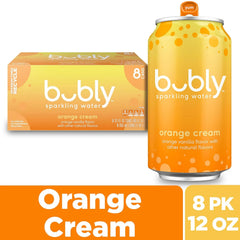 bubly Sparkling Water, Orange Creamsicle, 12 Fl Oz Cans (8 Pack)