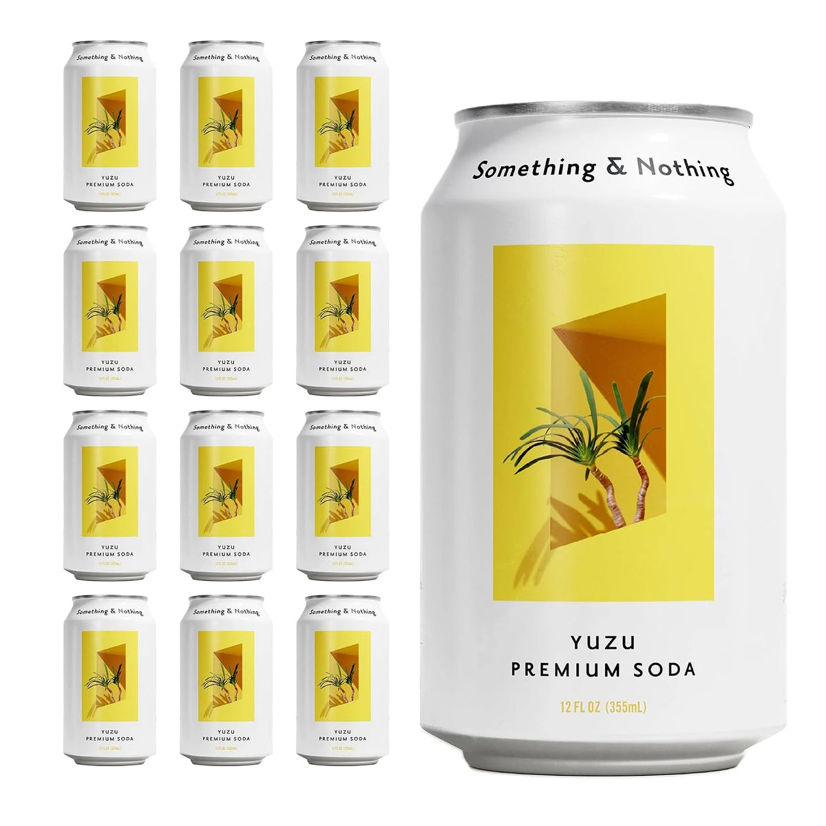 Something & Nothing Yuzu Flavored Sparkling Water, 12 Oz (Pack of 12)