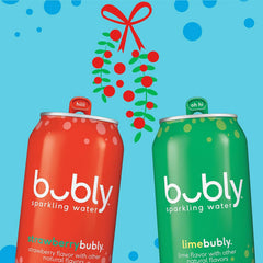 bubly Sparkling Water, Holiday Variety Pack, 12 fl oz. cans (16 Pack)