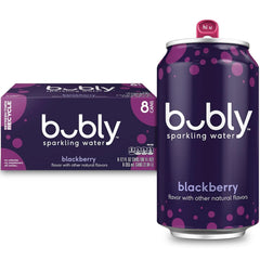 bubly Sparkling Water, Blackberry, 12 Fl Oz Cans (8 Pack) | Zero Sugar, Zero Calories, Seltzer Water