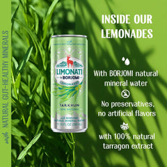 Limonati by Borjomi - Tarkhun Lemonade with Natural Tarragon Extract and Borjomi Sparkling Mineral Water - 11.15 oz, 12 Cans