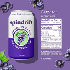 Spindrift Grapeade Can 12 Ounce (Pack of 24)