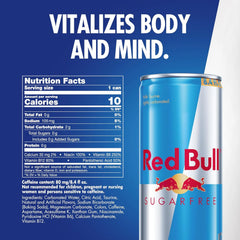 Red Bull Sugar Free Energy Drink, 8.4 Fl Oz, 4 Cans | contains caffeine, taurine, B-vitamins, sweeteners, and water, 8.4 fl oz, pack of 4 cans