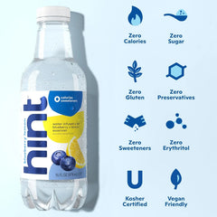 Hint Flavored Water Zero Sugar 0 Calories - White Variety (12 pack) | Crisp, refreshing water, fruit flavors. 0 calories, 0 sugar, 0 sweeteners. Hydration for wellness. Gluten-free, Kosher, Vegan