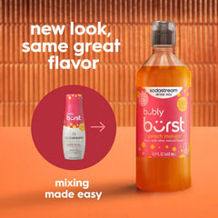 Sodastream Bubly Burst Peach Mango New Pour Bottles, 14.9 FL OZ (Pack of 4)