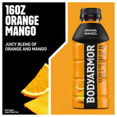 BODYARMOR Sports Drink, Orange Mango, Electrolyte Drink Hydration, 16 Fl Oz Bottles (6 Pack), Flavored Coconut Water with B Vitamins & Antioxidants