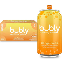 bubly Sparkling Water, Orange Creamsicle, 12 Fl Oz Cans (8 Pack)