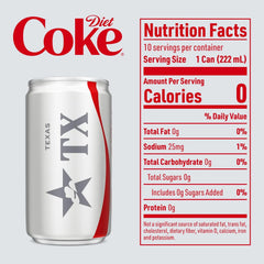Diet Coke Soda Soft Drink Fridge Pack Mini Cans, 7.5 fl oz, 10 Pack