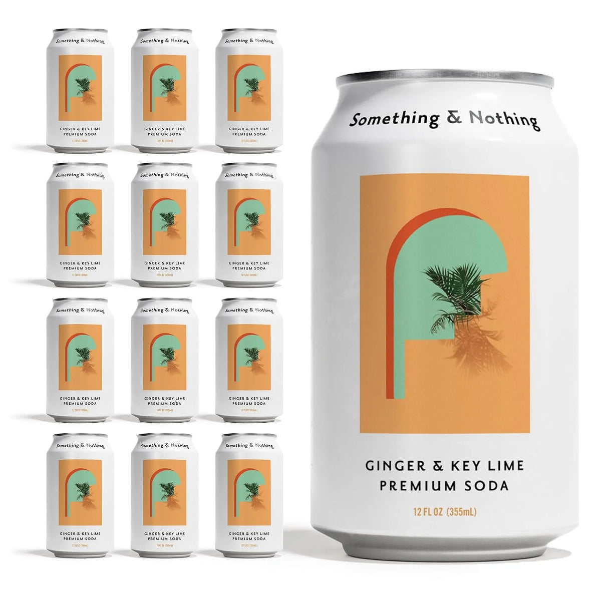 Something & Nothing Ginger & Lime, Flavored Sparkling Water, 12 Oz, 12-Pack