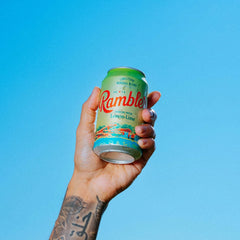 AUTX RAMBLER Sparkling Water, Texas Limestone Mineral Blend, Lemon-Lime Flavor, 12-Ounce Cans, 18-Pack