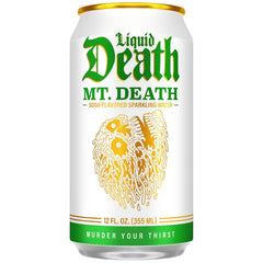 Liquid Death Soda-Flavored Sparkling Water - Mt. Death, Less Sugar*, Huge Flavor, No Caffeine, No Artificial Sweeteners, 12 Fl Oz (Pack of 12)