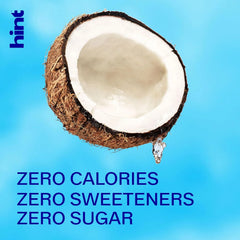 Hint Flavored Water Zero Sugar 0 Calories - Coconut (12 pack) | Crisp, refreshing water, fruit flavors. 0 calories, 0 sugar, 0 sweeteners. Hydration for wellness. Gluten-free, Kosher, Vegan