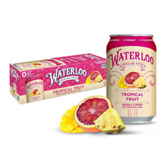 Waterloo Sparkling Water, Tropical Fruit, 12 Fl Oz Cans (Pack of 12) | Naturally Flavored, Zero Calories and Zero Sugar or Sweeteners
