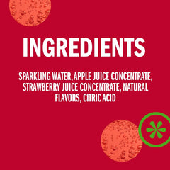IZZE Sparkling Water Juice Beverage Blend,Strawberry,No Sugar Added,8.4 FL OZ,(Pack of 48)