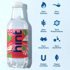 Hint Flavored Water Zero Sugar 0 Calories - Winter Variety (12 pack) | Crisp, refreshing water, fruit flavors. 0 calories, 0 sugar, 0 sweeteners. Hydration for wellness. Gluten-free, Kosher, Vegan