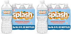Splash Refresher Mandarin Orange Flavored Water, 16.9 Fl Oz, Plastic Bottle, Pack of 12