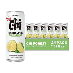 CHI FOREST Pomelo Sparkling Water Beverage, Zero Sugar Drinks, Zero Artificial Flavor, 11.16 fl oz Cans (Pack of 24)